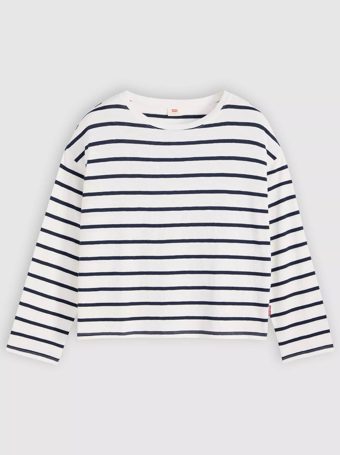 Levi'S Julie Slub Stripe Long Sleeve Top (Egret/Navy)