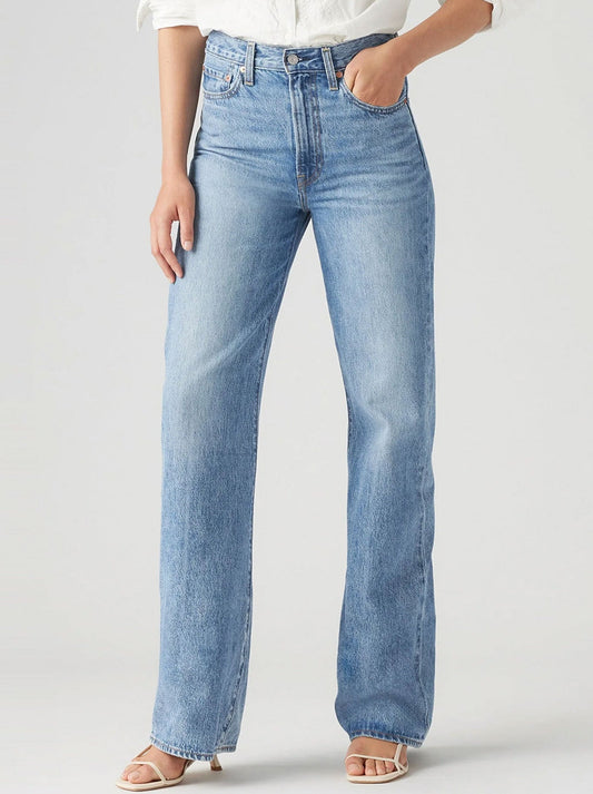 Image of Jeans. Product name - LEVI'S RIBCAGE WIDE LEG in Not The Same colour by brand - Levis