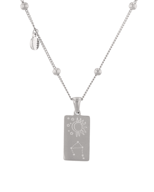 LAVANA Libra Silver Zodiac Tag Necklace