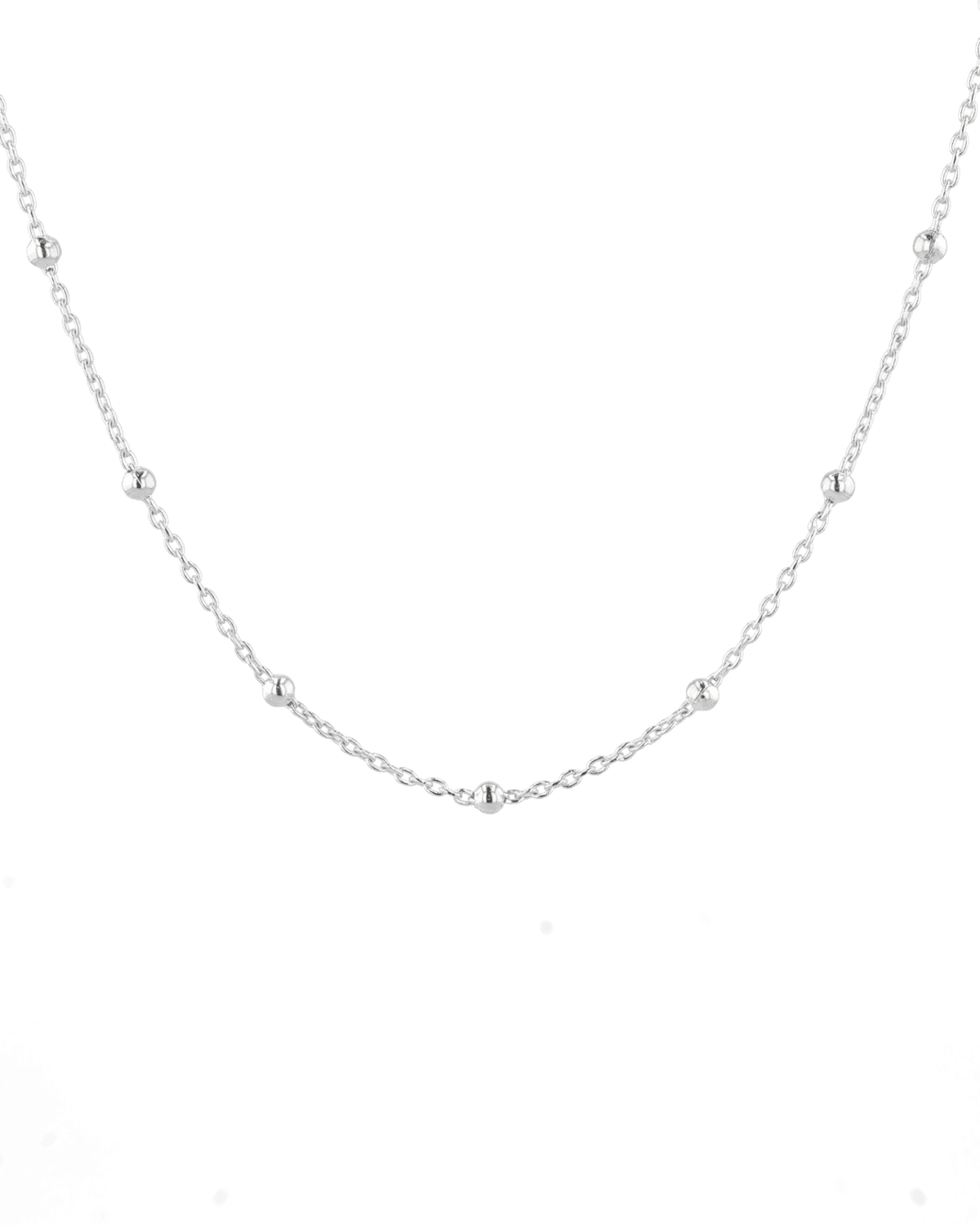 Image of Necklaces. Product name - Lille Silver Station Chain Necklace in colour by brand - LAVANA