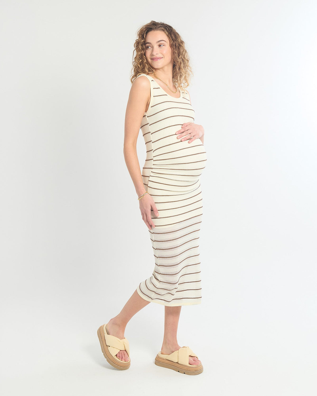 Soon Maternity Lily Crocheted Midi Dress