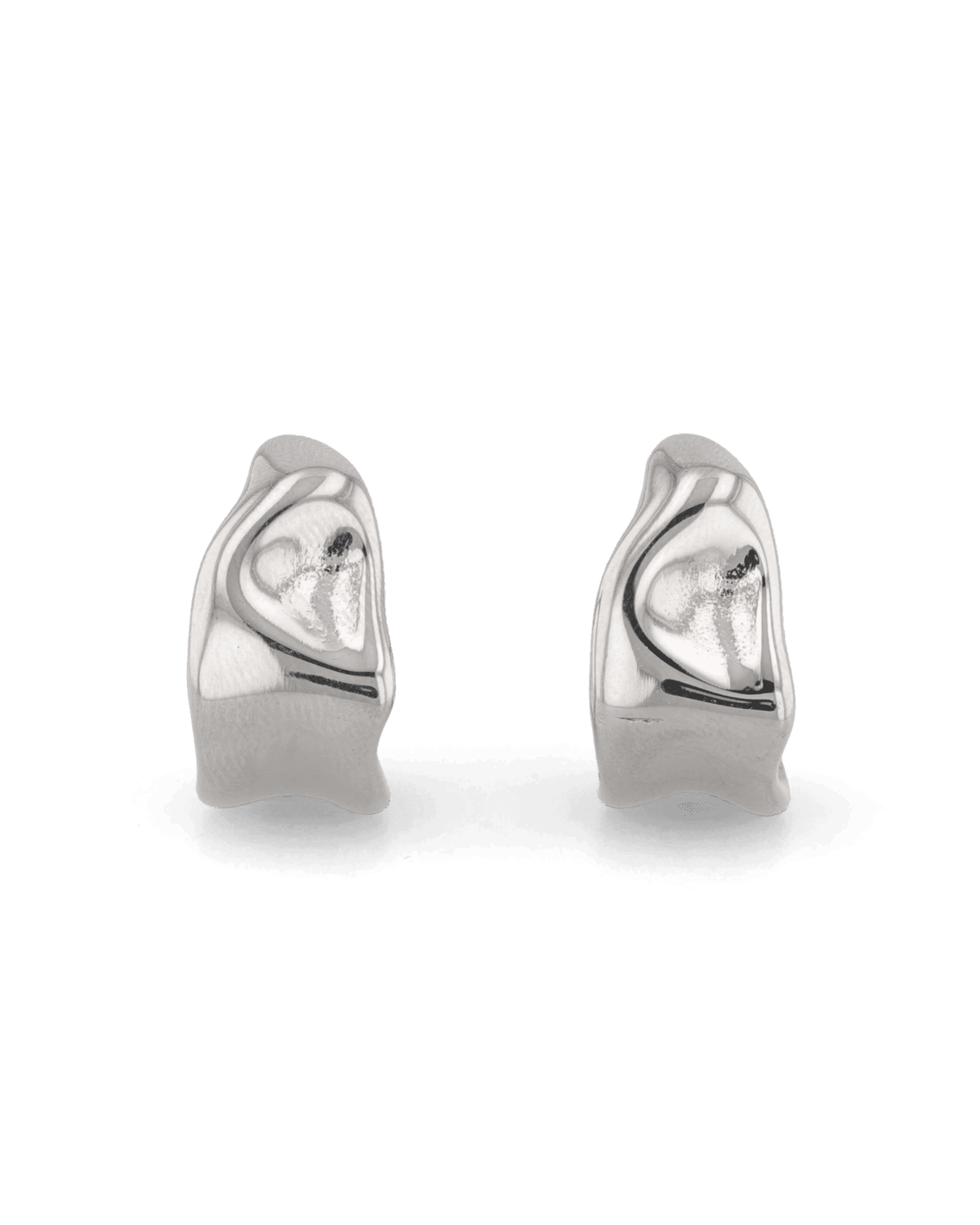 Image of Earrings. Product name - Liquid Arc Silver Earrings in colour by brand - LAVANA