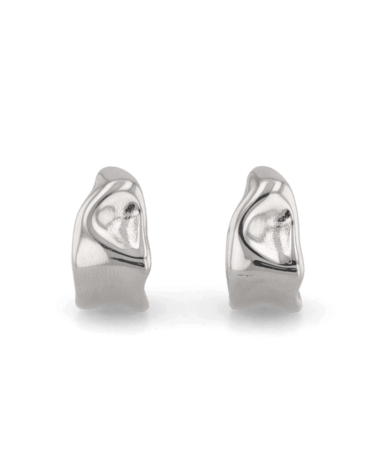Image of Earrings. Product name - Liquid Arc Silver Earrings in colour by brand - LAVANA