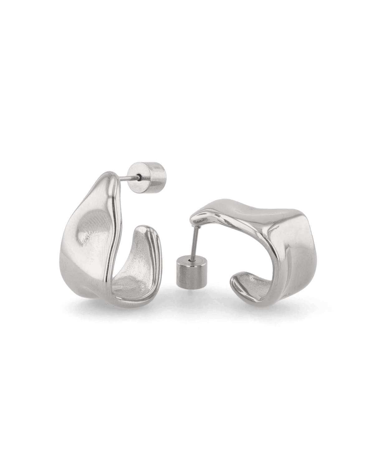LAVANA Liquid Arc Silver Earrings