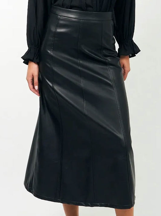 Image of a model wearing Skirts. Product name - Lollys Laundry Lazise Maxi Skirt in Black colour by brand - Lollys Laundry