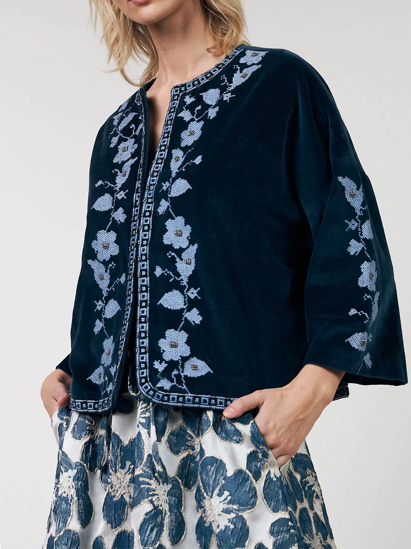 Image of Coats & Jackets. Product name - Lollys Laundry Amby Jacket in Blue colour by brand - Lollys Laundry