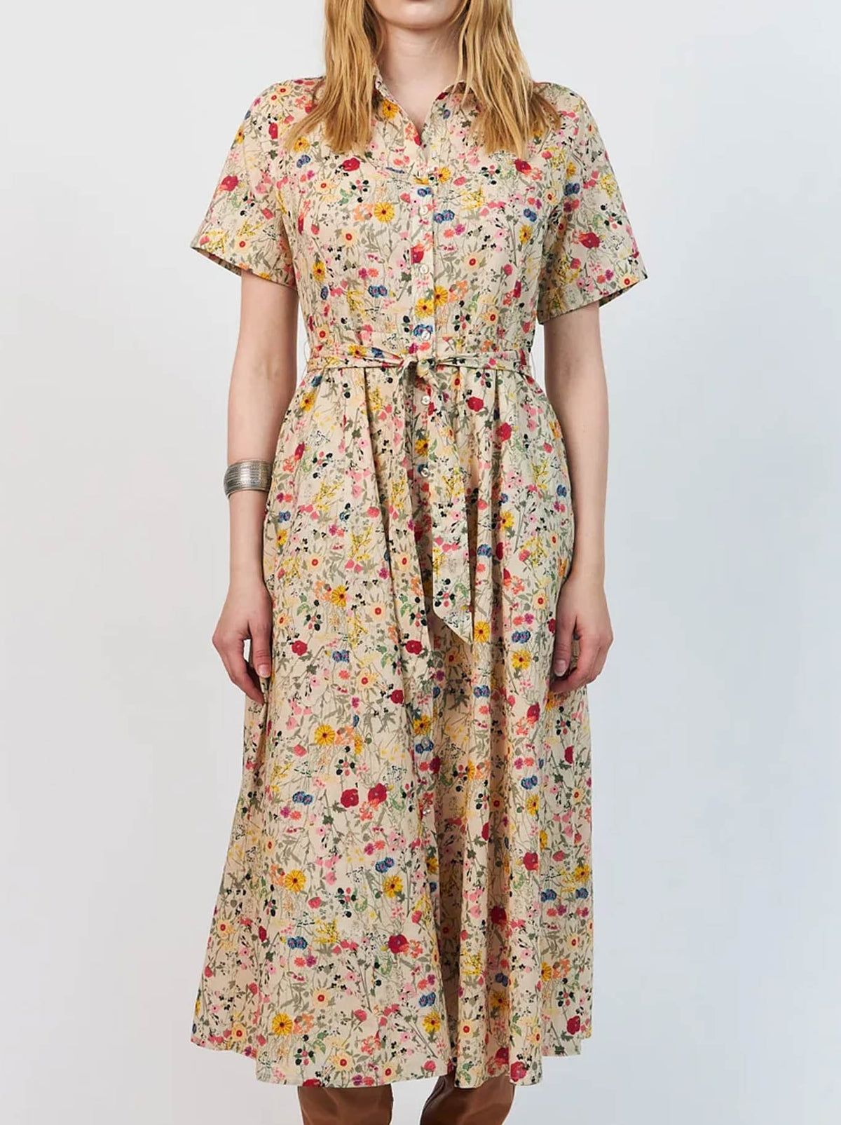 Image of Dresses. Product name - LOLLYS LAUNDRY BLAKE MIDI DRESS in Flower colour by brand - Lollys Laundry