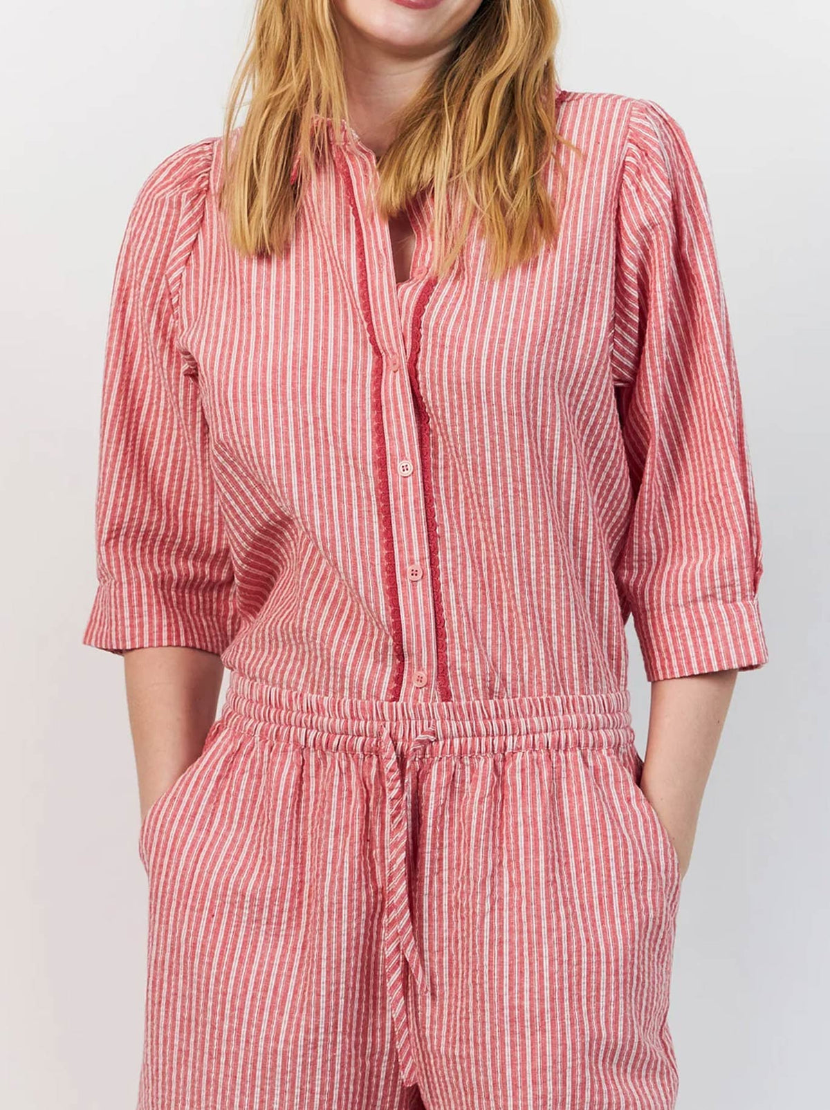 Image of Shirts. Product name - LOLLYS LAUNDRY BONO SHIRT in Red colour by brand - Lollys Laundry