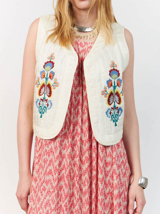 Image of Vests. Product name - LOLLYS LAUNDRY MIST VEST in Creme colour by brand - Lollys Laundry