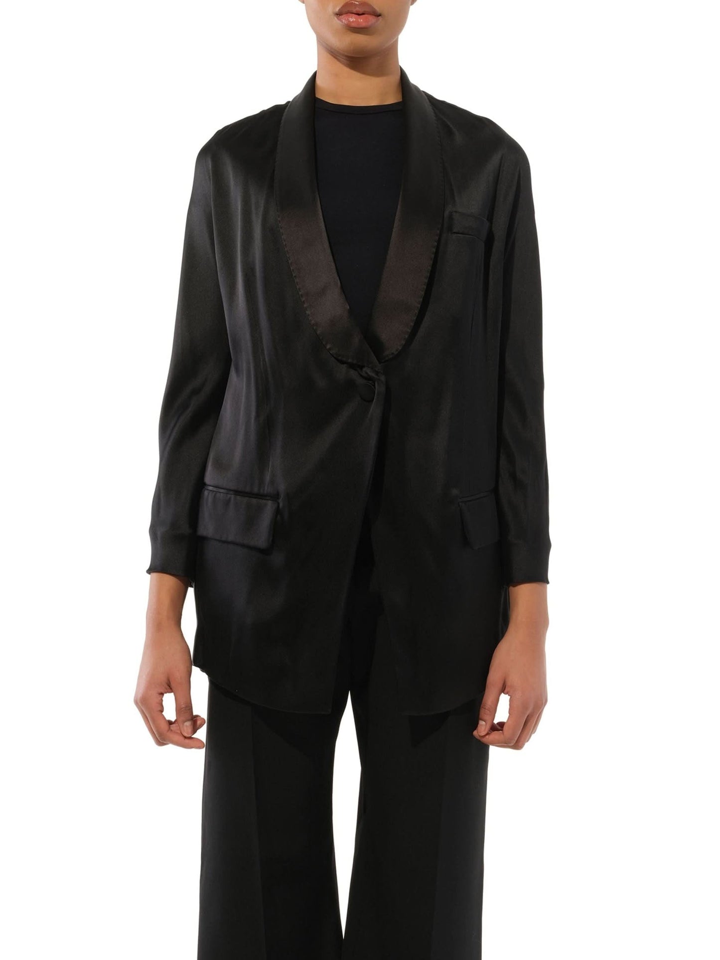 Image of a model wearing Outerwear. Productname: GIVENCHY Long Jacket in Black colour by brand - GIVENCHY
