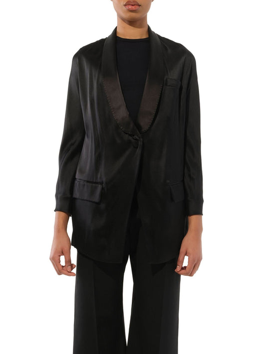 Image of a model wearing Outerwear. Productname: GIVENCHY Long Jacket in Black colour by brand - GIVENCHY
