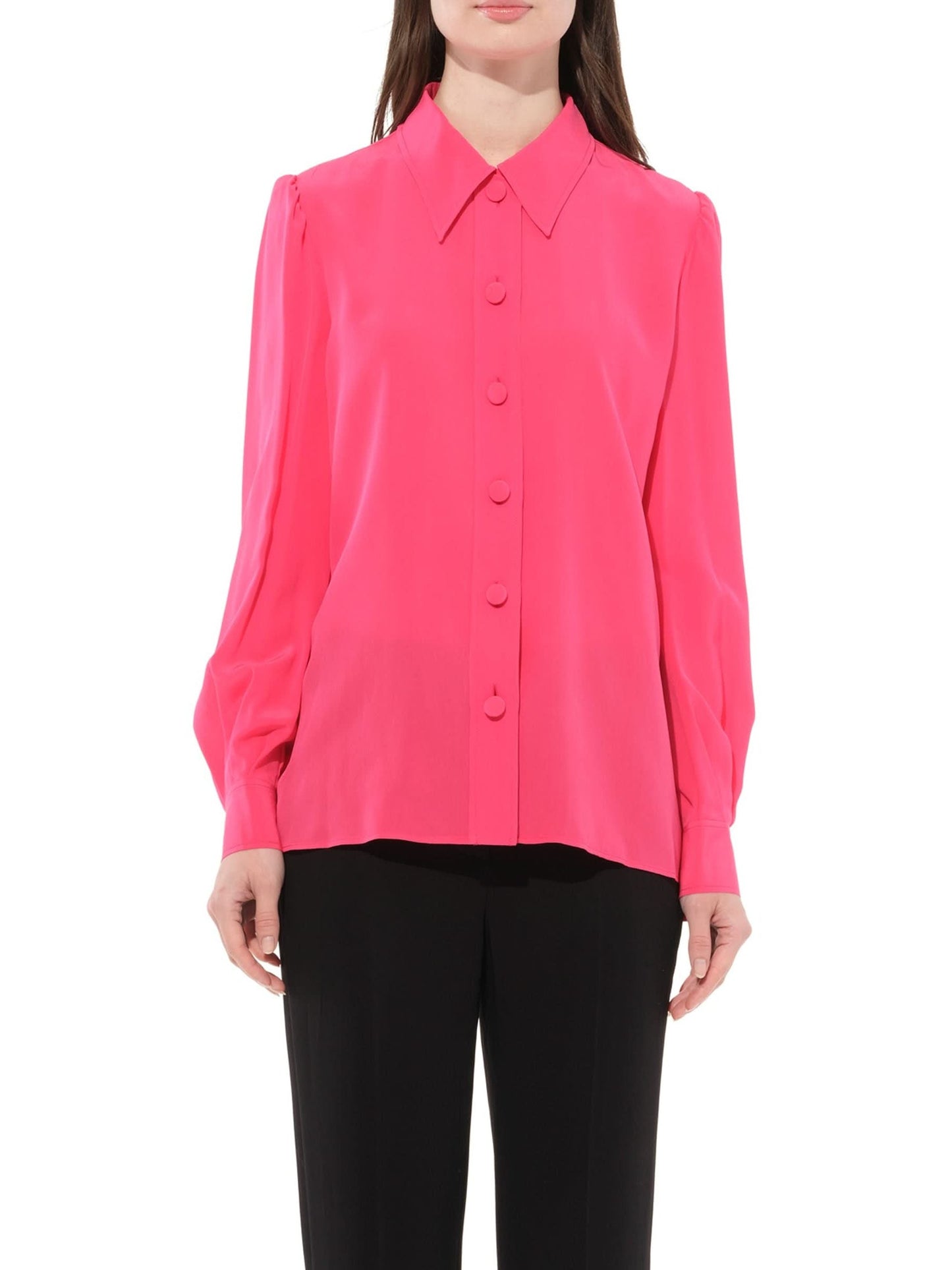 Image of a model wearing Tops. Productname: GIVENCHY Long Sleeve Blouse in Pink colour by brand - GIVENCHY
