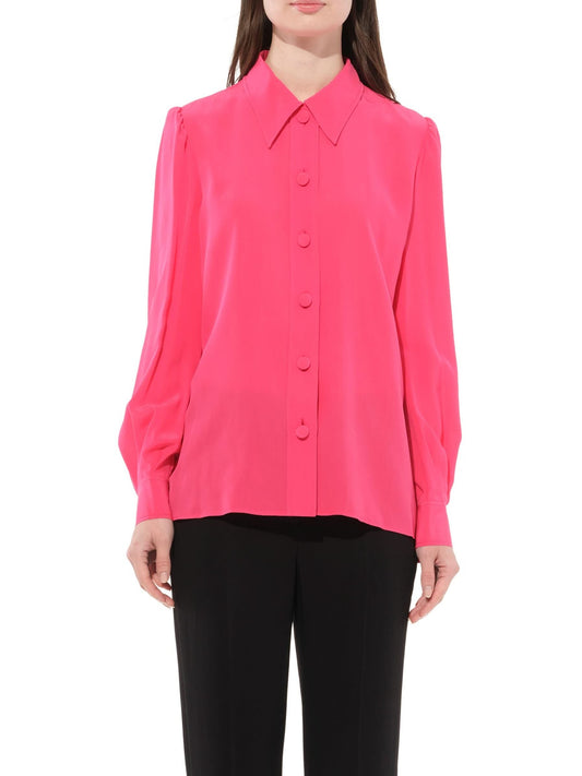 Image of a model wearing Tops. Productname: GIVENCHY Long Sleeve Blouse in Pink colour by brand - GIVENCHY