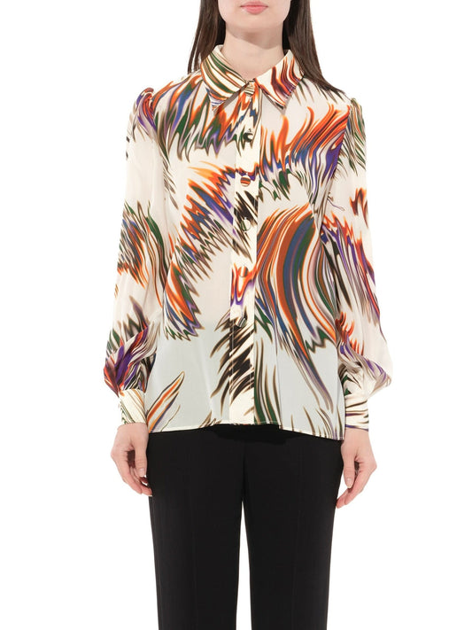 Image of a model wearing Tops. Productname: GIVENCHY Long Sleeve Shirt in Ecru colour by brand - GIVENCHY