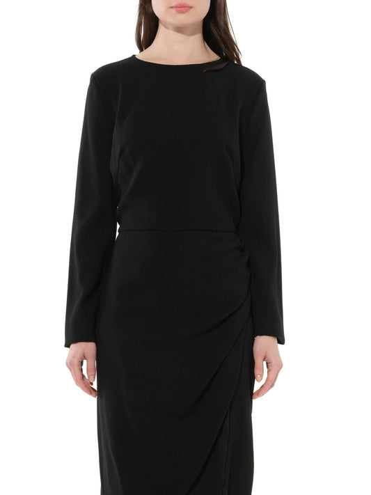 Image of a model wearing Dress. Productname: GIVENCHY Long Sleeve Short Dress in Black colour by brand - GIVENCHY