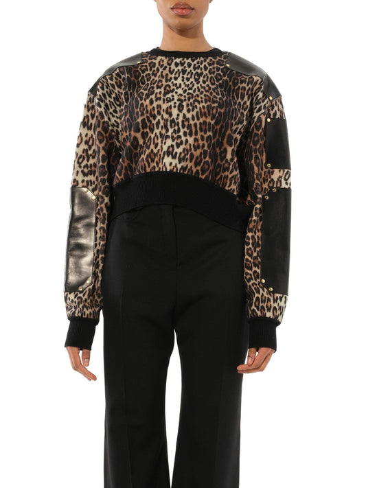 Image of a model wearing Outerwear. Productname: GIVENCHY Long Sleeve Sweater Knit in Multicolor colour by brand - GIVENCHY