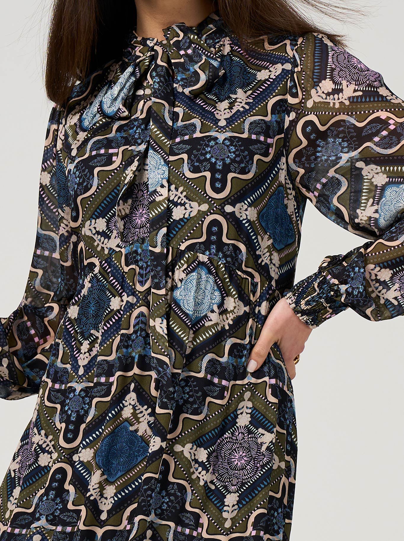 LOOBIE'S STORY REGALIA MIDI DRESS (Olive)