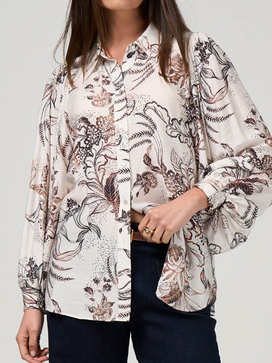 Image of Shirts. Product name - LOOBIE'S STORY OPULENCE SHIRT in Winter White colour by brand - Loobies Story