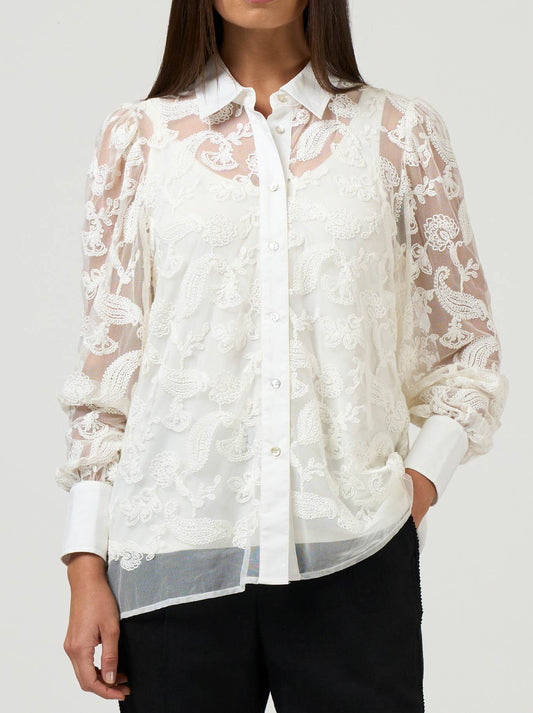 Image of Shirts. Productname: Loobie'S Story Filigree Shirt in Winter White colour by brand - Loobies Story
