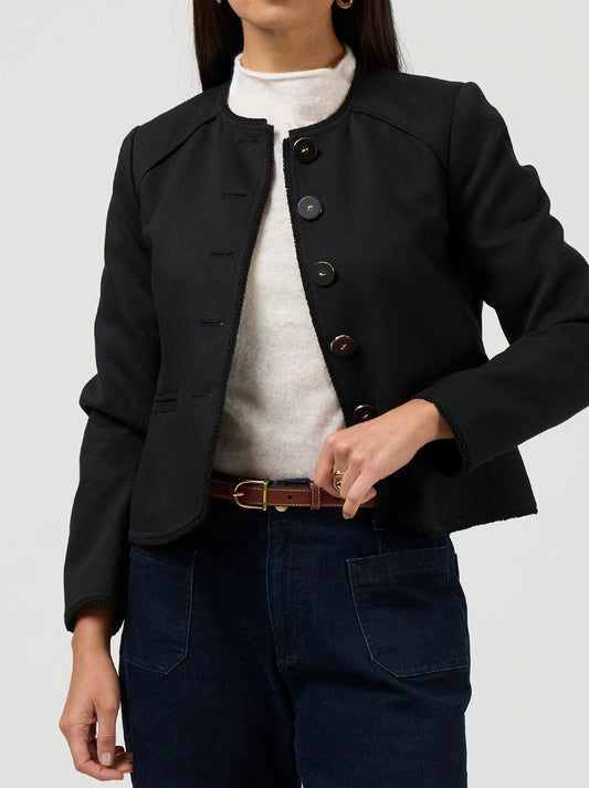Image of Coats & Jackets. Product name - LOOBIE'S STORY MARLOWE JACKET in Black colour by brand - Loobies Story
