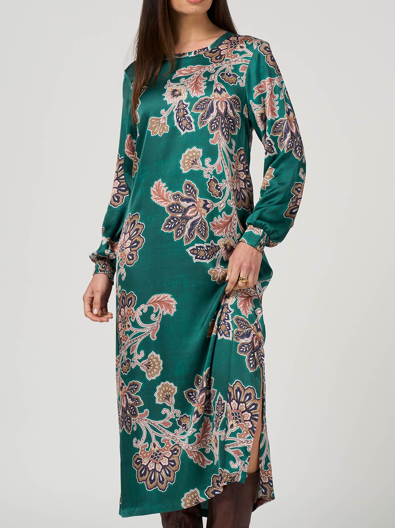 Image of Dresses. Product name - LOOBIE'S STORY VERSAILLES DRESS in Evergreen colour by brand - Loobies Story