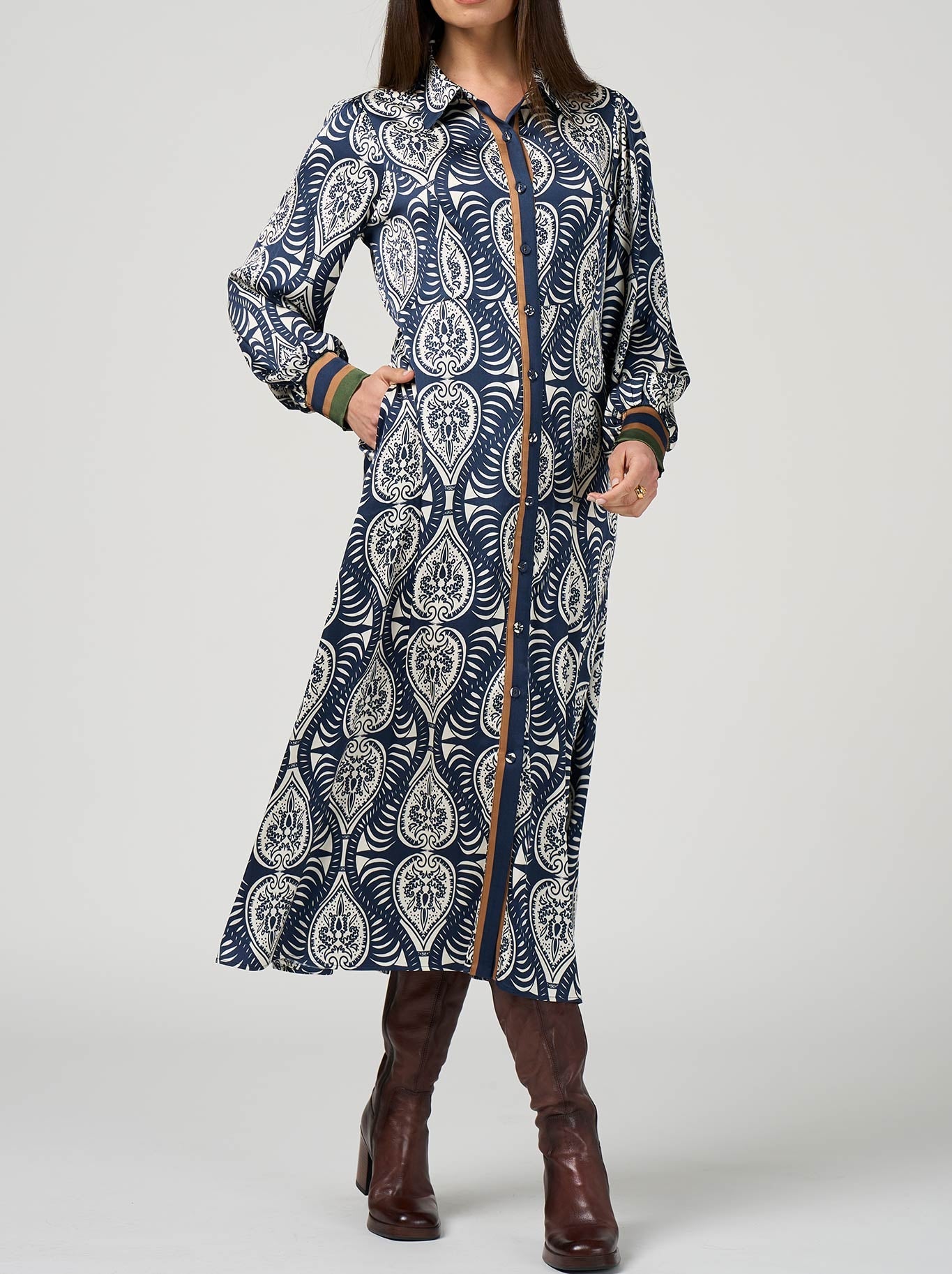 LOOBIE'S STORY OPALINE SHIRT DRESS (Indigo)
