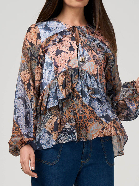 Image of Blouses. Productname: Loobie'S Story Byzantium Blouse in Indigo colour by brand - Loobies Story