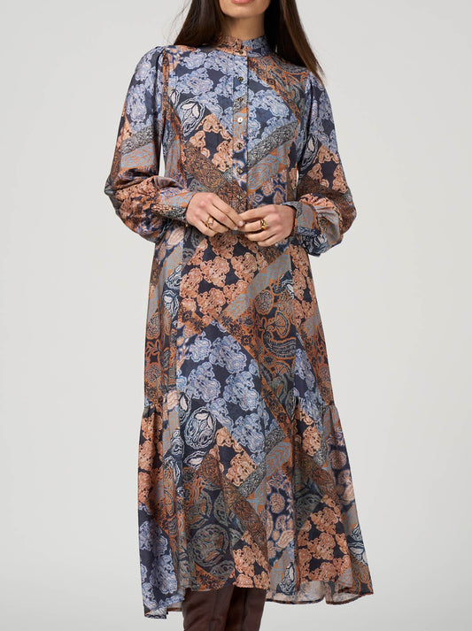 Image of Dresses. Productname: Loobie'S Story Byzantium Midi Dress in Indigo colour by brand - Loobies Story