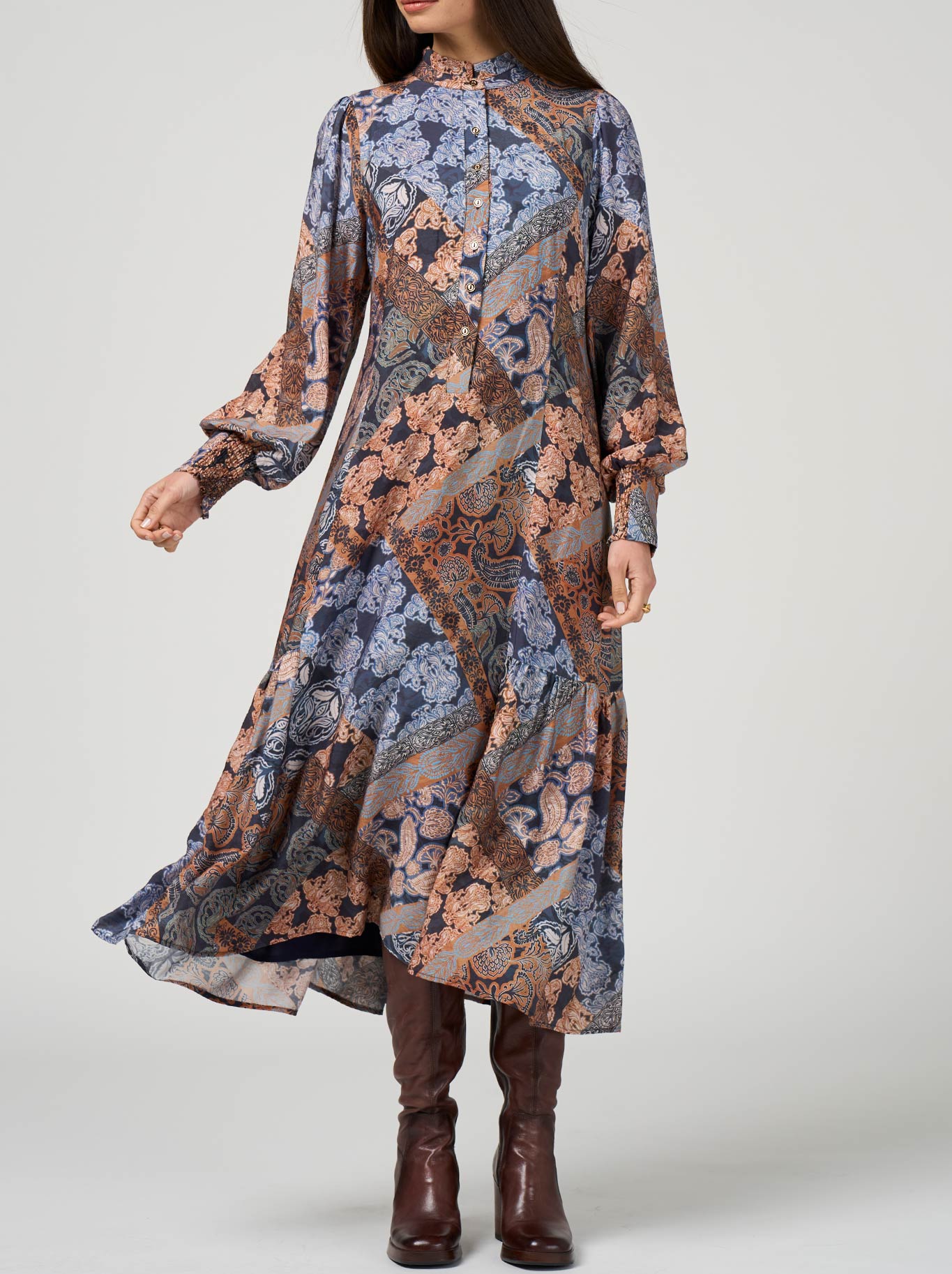 LOOBIE'S STORY BYZANTIUM MIDI DRESS (Indigo)
