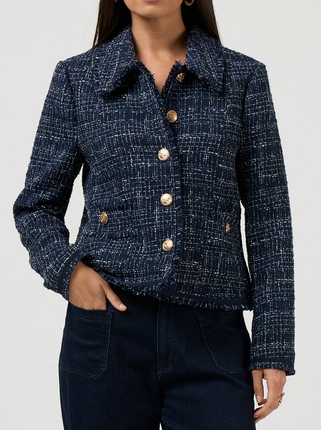 Image of Coats & Jackets. Productname: Loobie'S Story Inez Jacket in Indigo colour by brand - Loobies Story