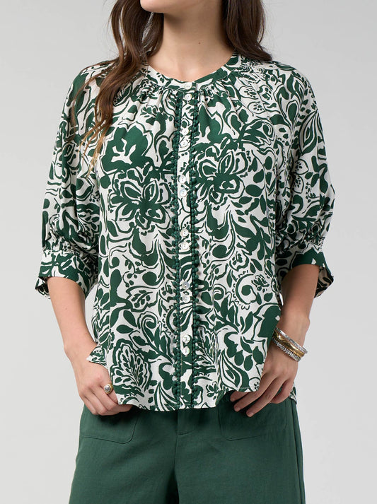Image of a model wearing Tops. Product name - LOOBIE'S STORY TEARDROP TOP in Buttermilk colour by brand - Loobies Story