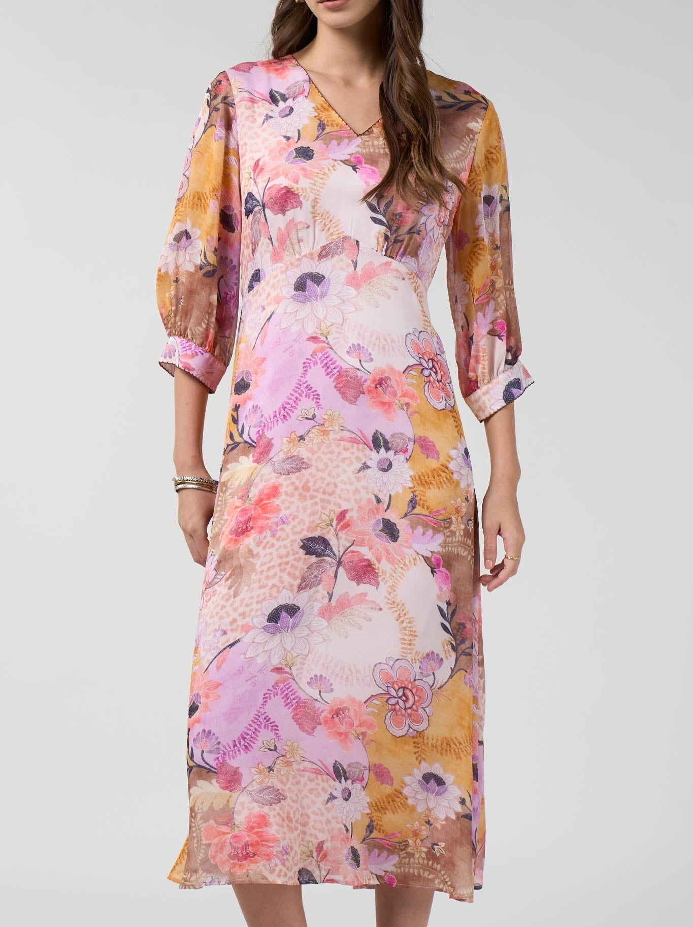 Image of Dresses. Product name - Loobie'S Story Batika Midi Dress in Multi colour by brand - Loobies Story
