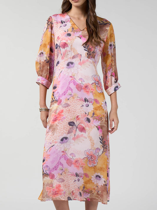 Image of Dresses. Product name - Loobie'S Story Batika Midi Dress in Multi colour by brand - Loobies Story