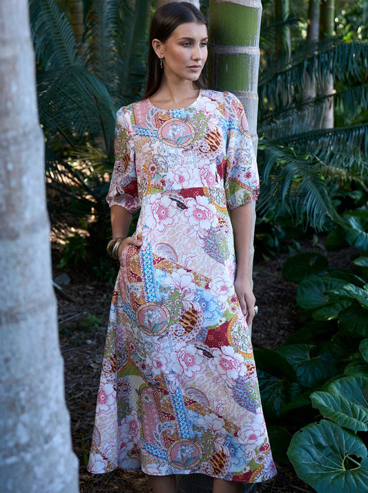 Image of Dresses. Product name - Loobie'S Story Dalia Dress in Multi colour by brand - Loobies Story