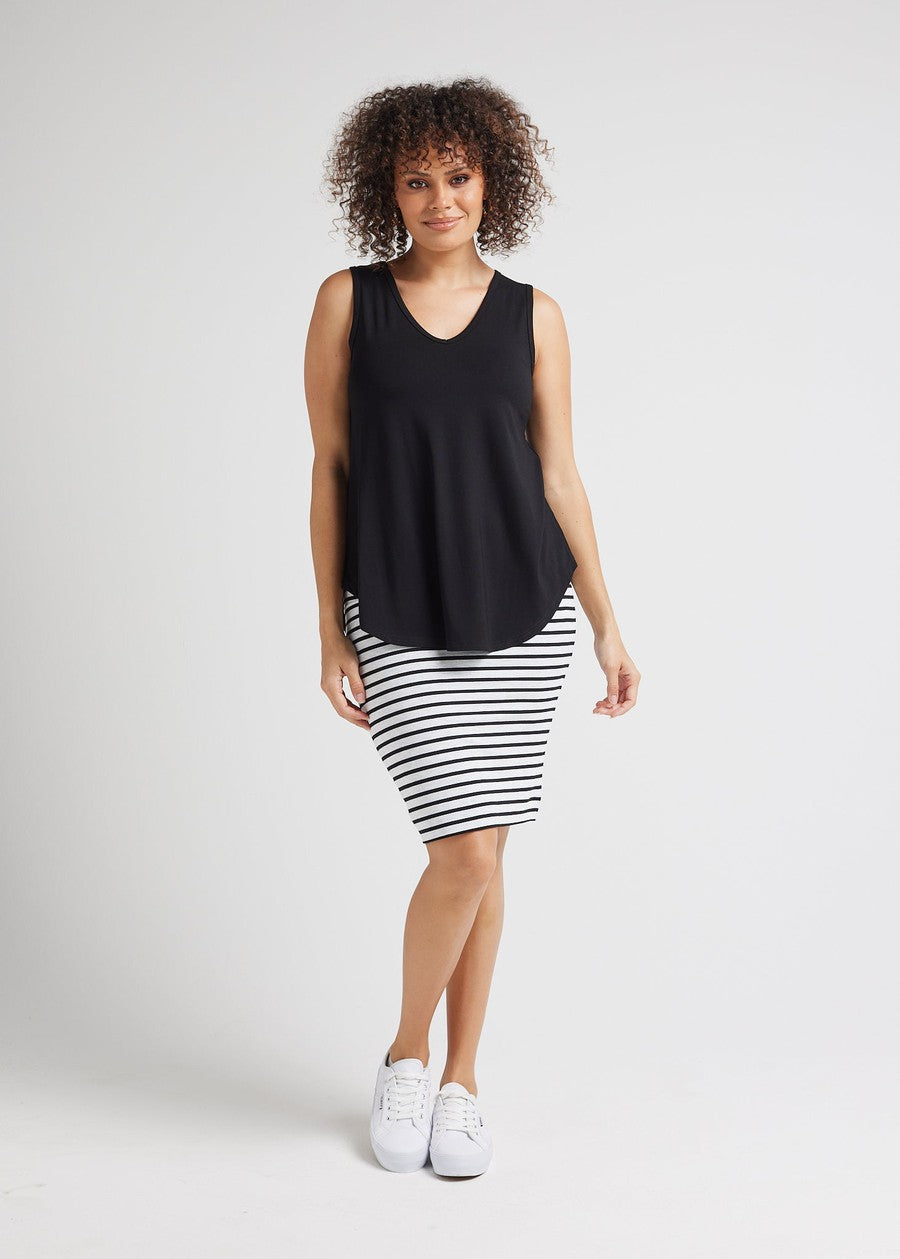 Lou Lou Rihanna V-Neck Bamboo Tank Top (Black)