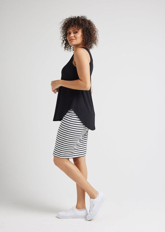 Lou Lou Rihanna V-Neck Bamboo Tank Top (Black)
