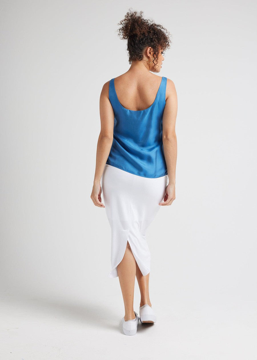 Lou Lou Poppy Silk Sleeveless Camisole (Ocean Blue)