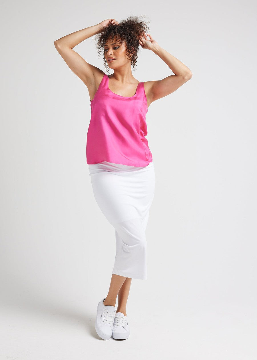 Lou Lou Poppy Silk Sleeveless Camisole (Fuschia)