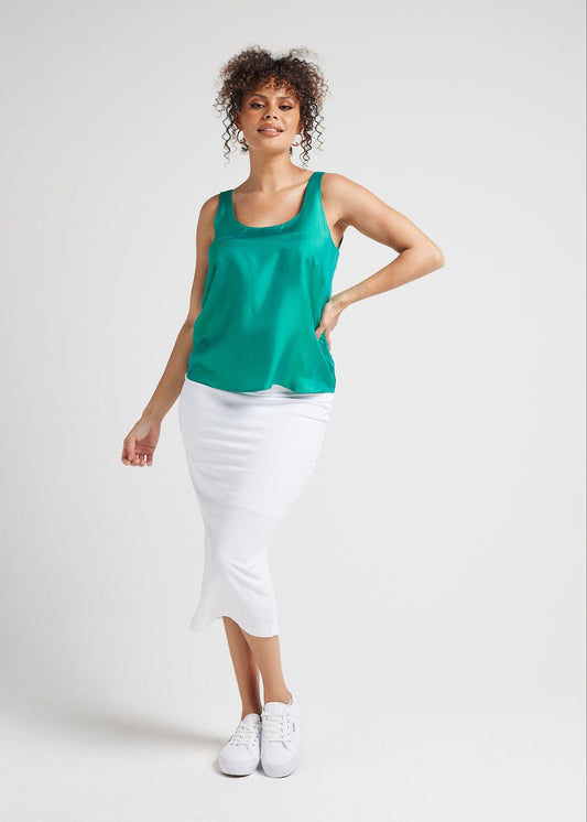 Lou Lou Poppy Silk Sleeveless Camisole (Emerald Green)