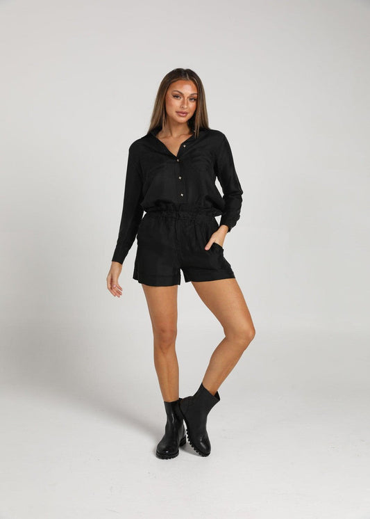 Lou Lou Rose Silk Shorts (Black)