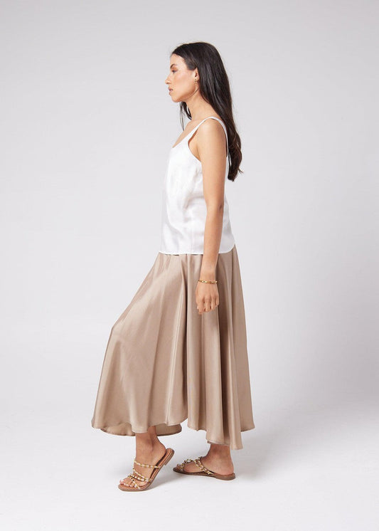 Lou Lou Poppy Silk Sleeveless Camisole (Pearl)