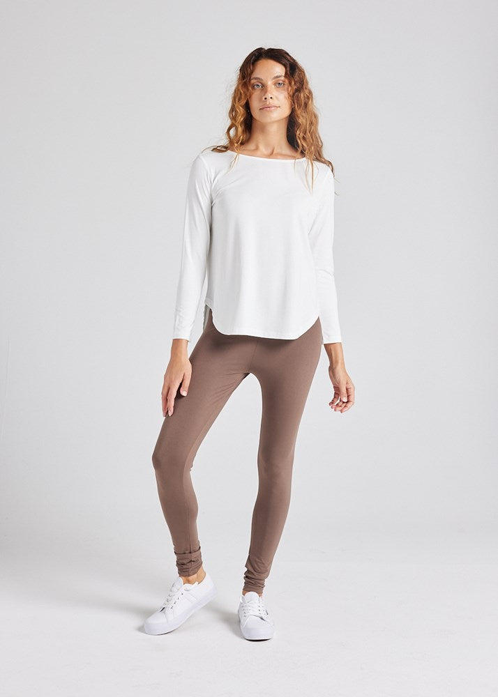 Lou Lou Adele Long Sleeve Bamboo Top (Cream)
