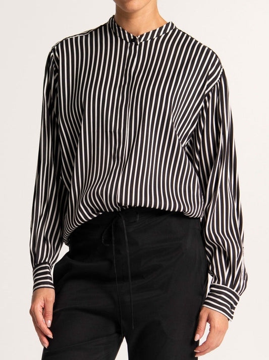 Image of Shirts. Productname: LOUNGE SHIRT VARENNA in Black White colour by brand - Lounge