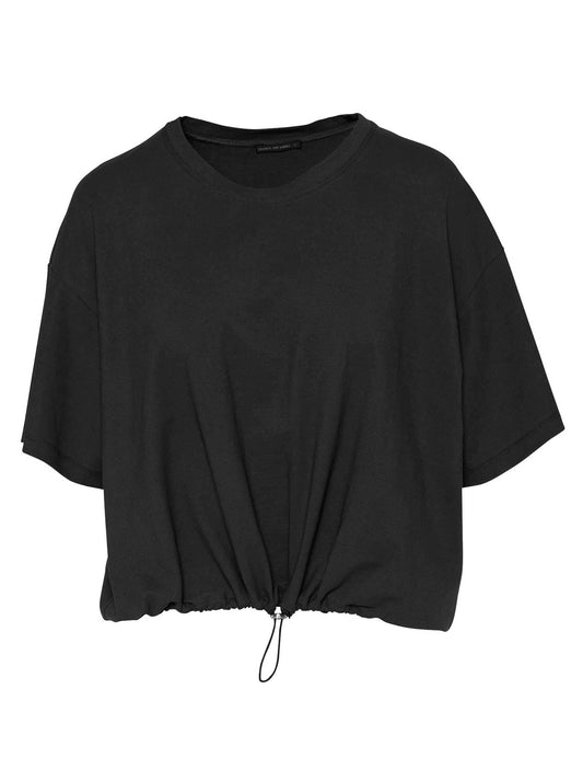 Image of a model wearing Tops. Product name - Lounge The Label Lisbon Top in Black colour by brand - Lounge