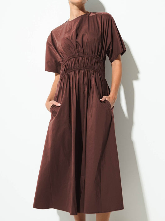 Image of Dresses. Product name - Lounge The Label Bisagos Dress in Fig colour by brand - Lounge