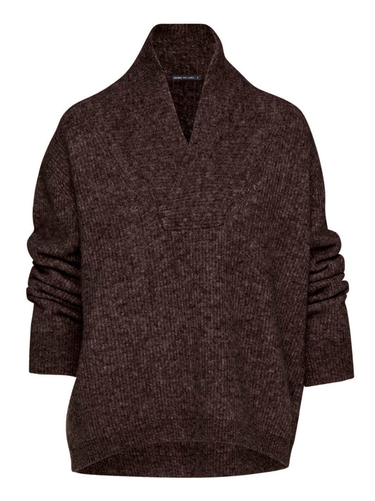 Image of a model wearing Outerwear. Product name - LOUNGE THE LABEL MORITZ TUNIC in Espresso colour by brand - Lounge