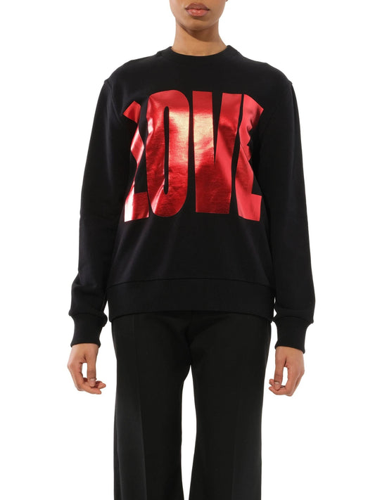 Image of a model wearing Outerwear. Productname: GIVENCHY Love Sweatshirt in BLACK colour by brand - GIVENCHY