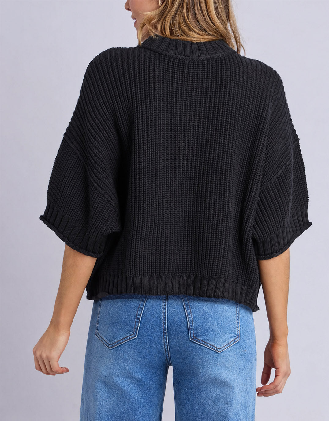 Elm Luela Short Sleeve Knit (Black)