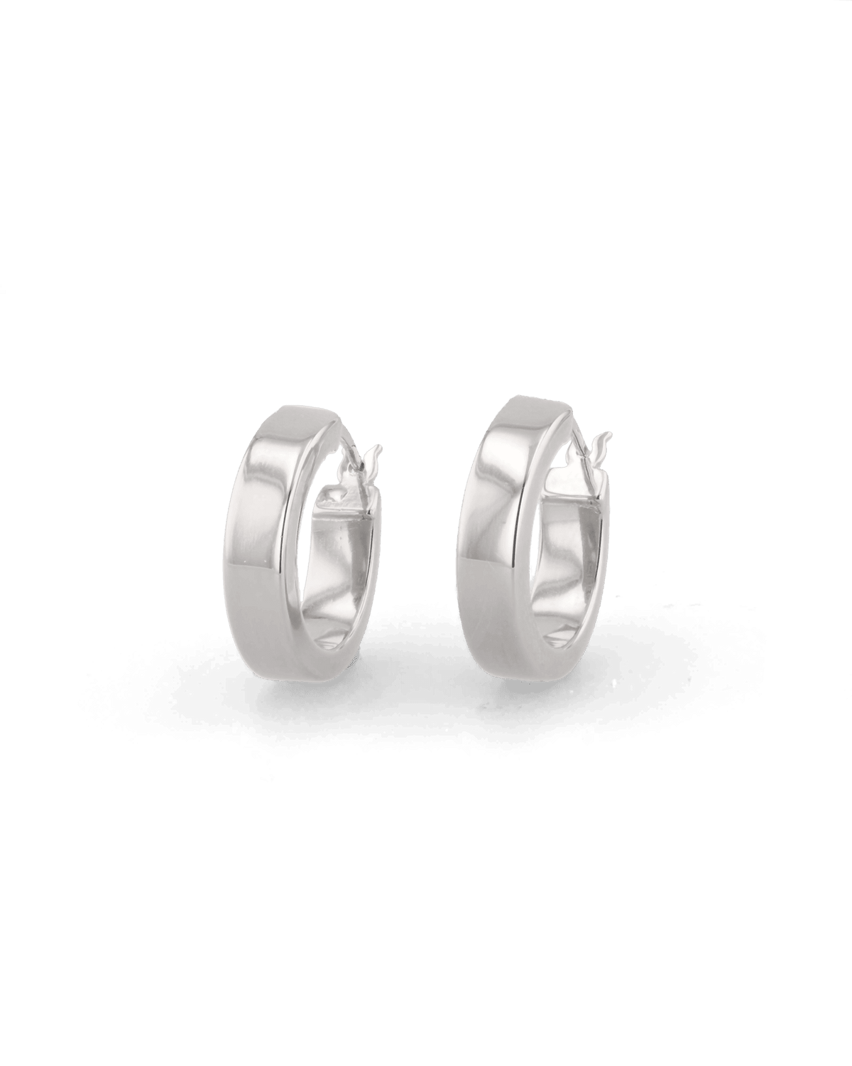 Image of Earrings. Product name - Luna Silver Hoop Earrings in colour by brand - LAVANA