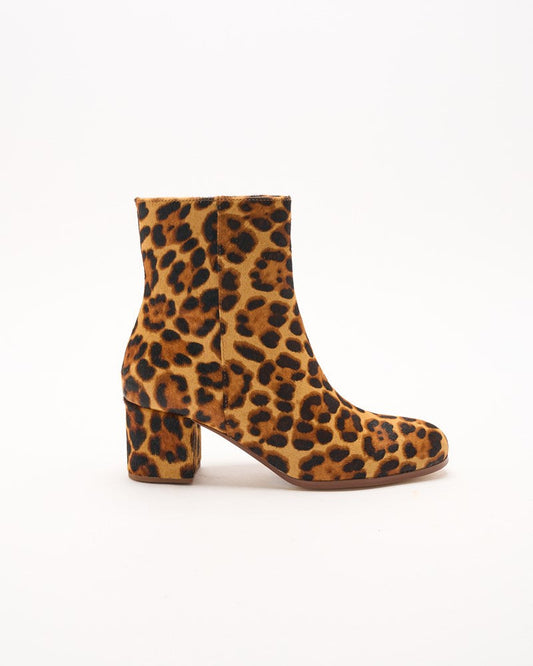 Image of Boots. Productname: Walnut Melbourne Luna Leather Boot in Tan Leopard colour by brand - Walnut Melbourne